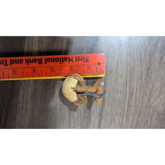 Baby Dragon Figurine 1994 Handmade Made In England Crystal Nose Brown   2.5" - Picture 7 of 7